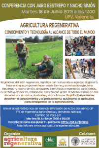 Cartel conferencia agricultura regenerativa